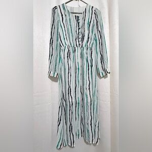 Striped Green and Black Women's Dress